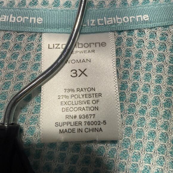 Liz Claiborne Light Blue Waffle Knit Lounge Set Women’s Plus Size 3X Sleepwear - Picture 11 of 11